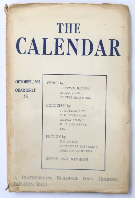 The Calendar October 1926 (Quarterly)