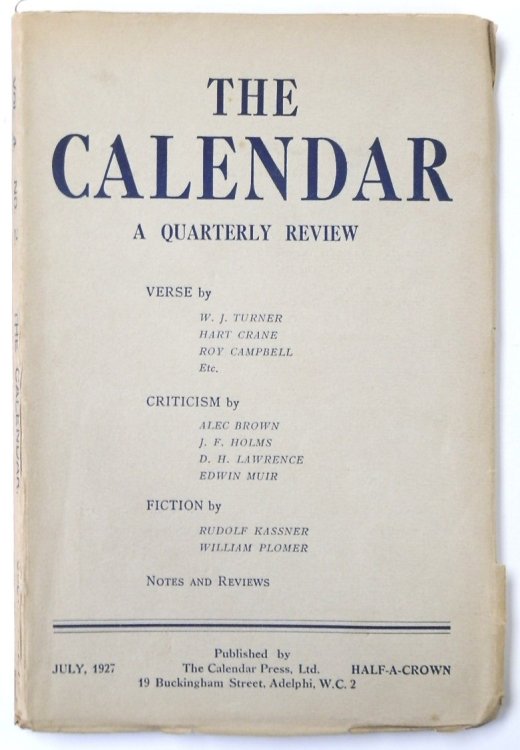 The Calendar, A Quarterly Review, July 1927