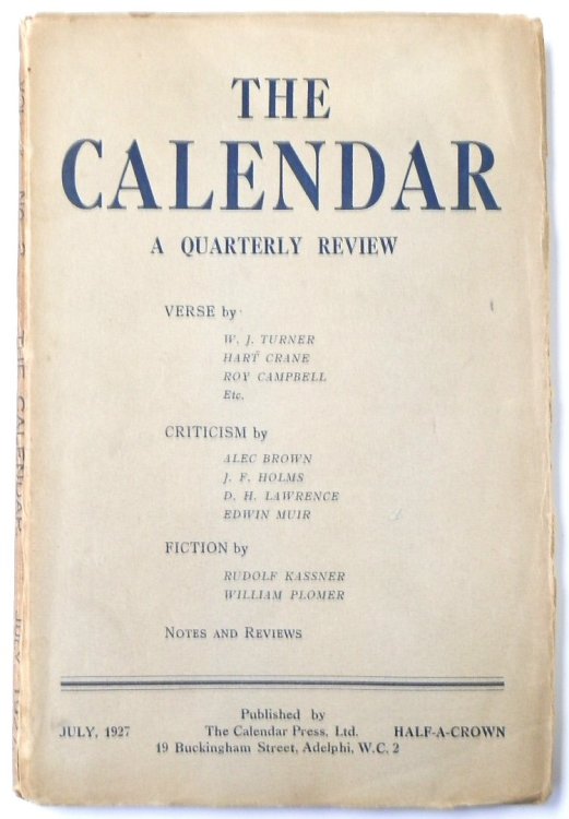 The Calendar, A Quarterly Review, July 1927
