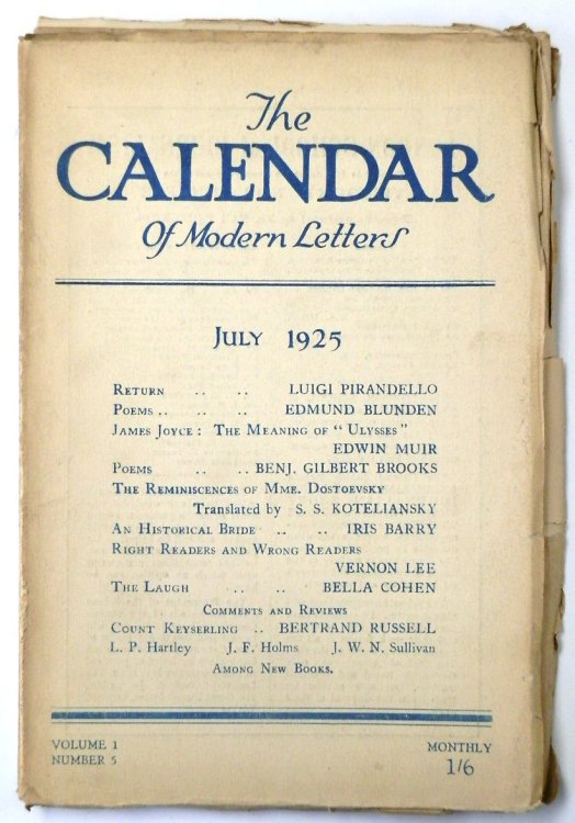 The Calendar of Modern Letters, July 1925 (Volume 1 Number 5)