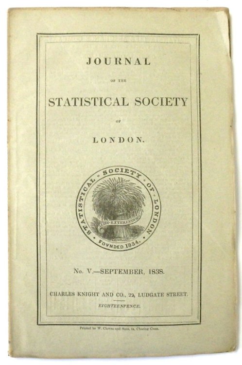 Journal of the Statistical Society of London: No.V. September 1838