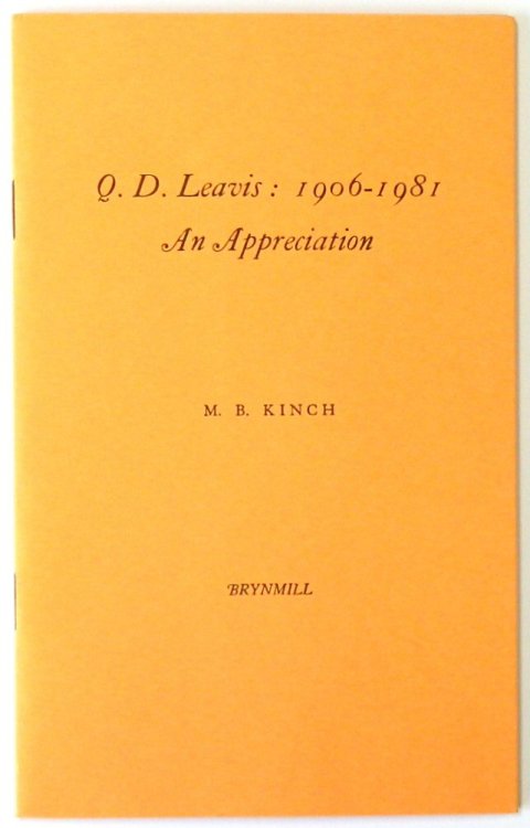Q.D. Leavis: 1906-1981: An Appreciation