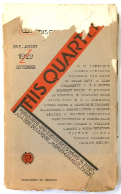 This Quarter, Vol. II., No. 1, July-August-September 1929