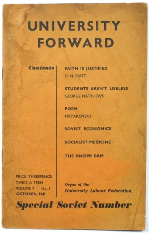 University Forward, Vol 7., October, 1941, No. I