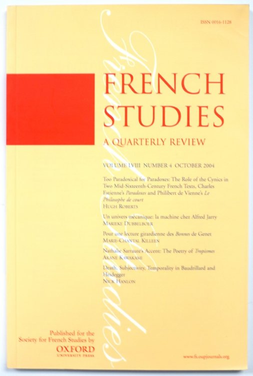French Studies: A Quarterly Review: Vol. LVIII: Number 4: October 2004