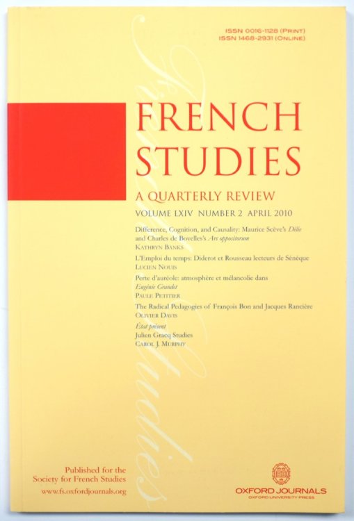 French Studies: A Quarterly Review: Vol. LXIV: Number 2: April 2010