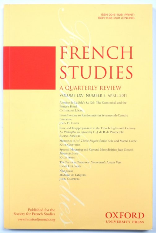 French Studies: A Quarterly Review: Vol. LXV: Number 2: April 2011