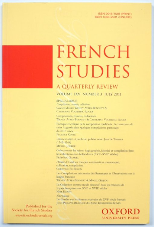 French Studies: A Quarterly Review: Vol. LXV: Number 3: July 2011