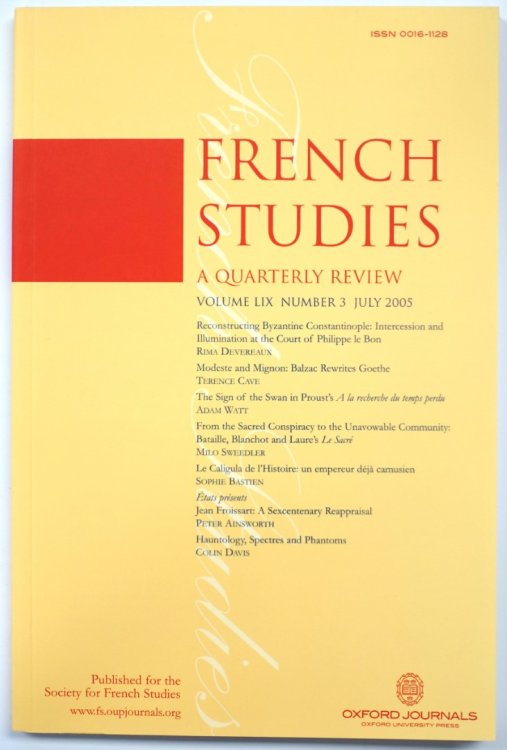 French Studies: A Quarterly Review: Vol. LIX: Number 3: July 2005