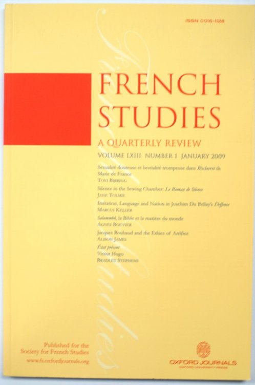 French Studies: A Quarterly Review: Vol. LXIII: Number 1: January 2009
