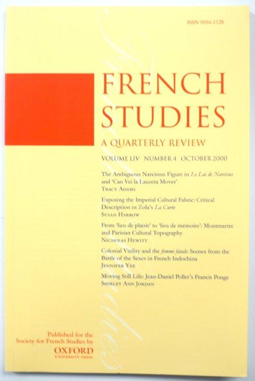 French Studies: A Quarterly Review: Vol. LIV: Number 4: October 2000