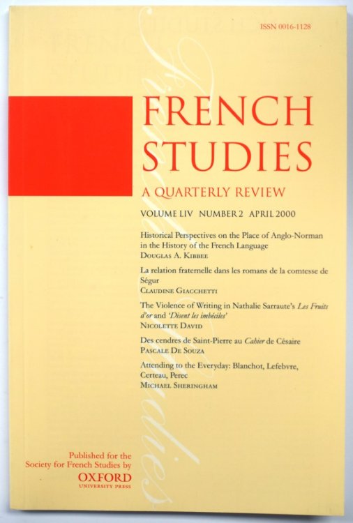 French Studies: A Quarterly Review: Vol. LIV: Number 2: April 2000