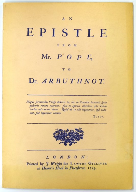 An Epistle from Mr. Pope, to Dr. Arbuthnot