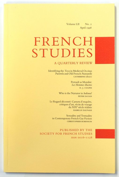 French Studies: A Quarterly Review: Vol. LII: No. 2: April 1998