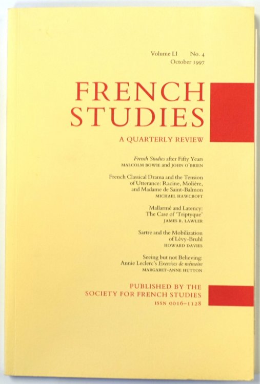 French Studies: A Quarterly Review: Vol. LI: No. 4: October 1997