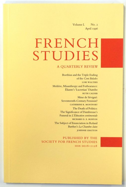 French Studies: A Quarterly Review: Vol. L: No. 2: April 1996