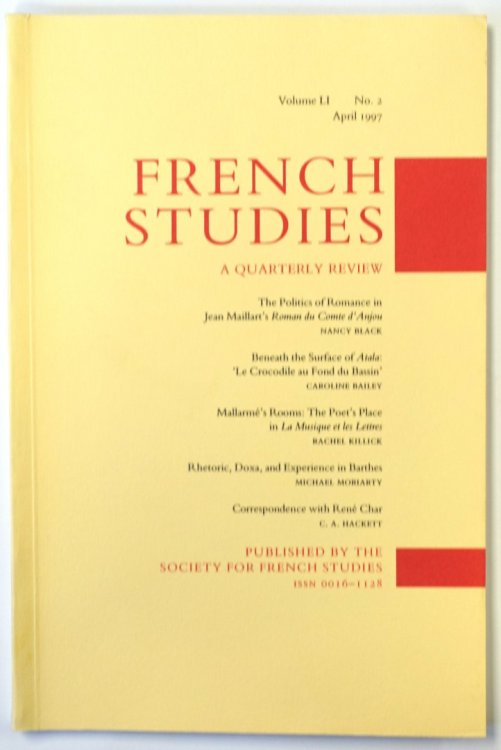 French Studies: A Quarterly Review: Vol. LI: No. 2: April 1997