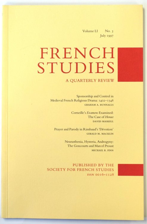 French Studies: A Quarterly Review: Vol. LI: No. 3: July 1997