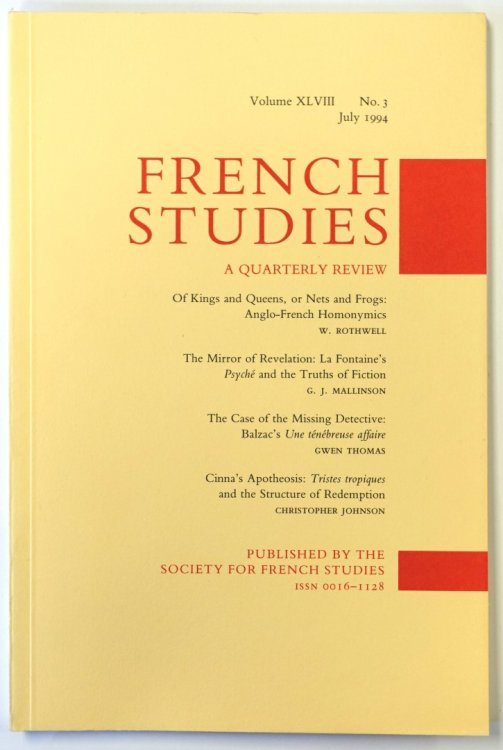 French Studies: A Quarterly Review: Vol. XLVIII: No. 3: July 1994