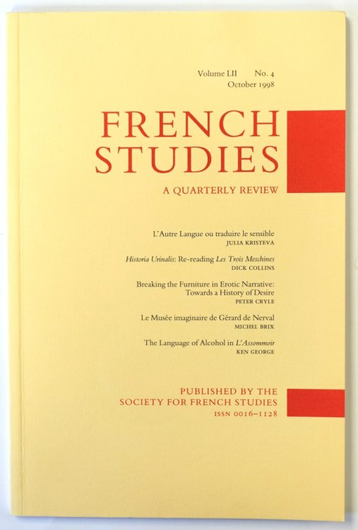 French Studies: A Quarterly Review: Vol. LII: No. 4: October 1998