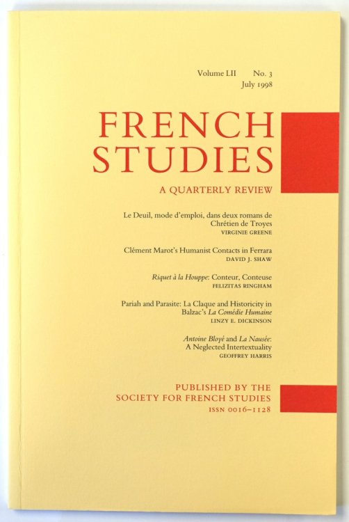 French Studies: A Quarterly Review: Vol. LII: No. 3: July 1998
