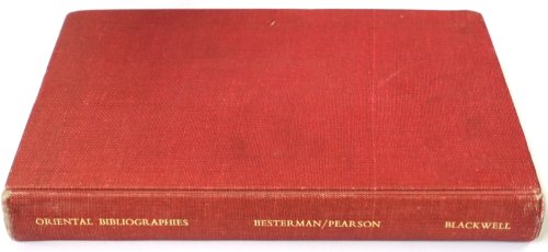 A World Bibliography of Oriental Bibliographies
