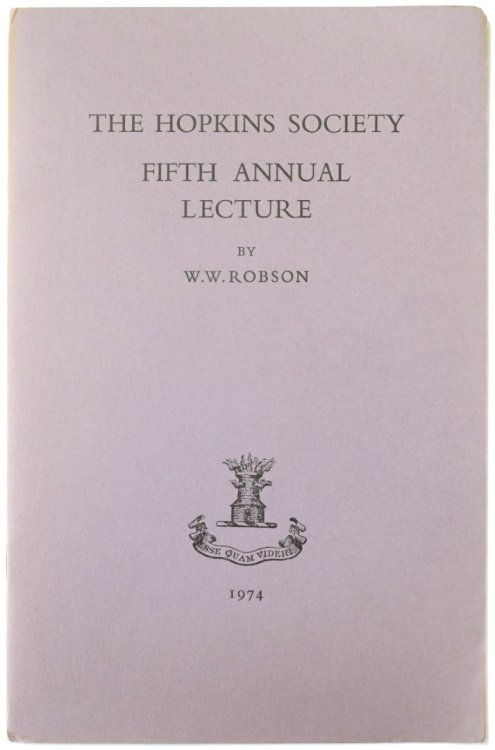 Fifth Annual Hoplins Lecture: Hopkins and Literary Criticism