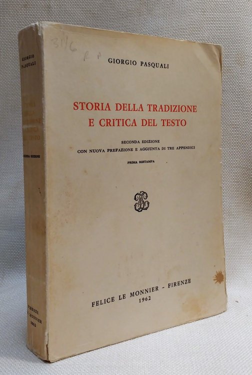 Storia della Tradizione e Critica del Testo