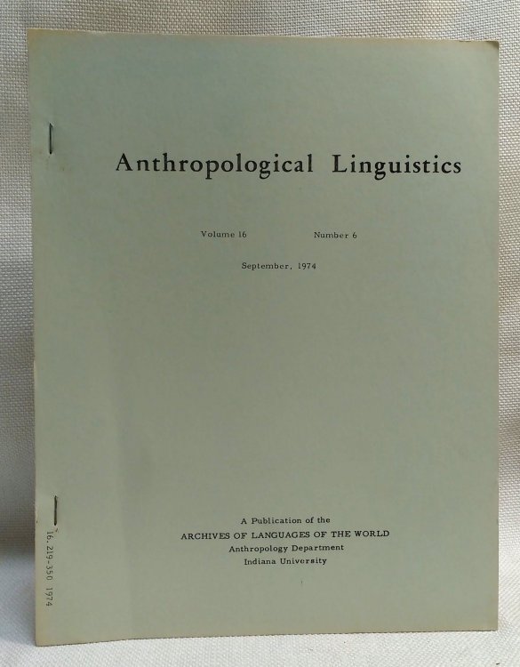 Distribution of the Salish Substantival [Lexical] Suffixes [Anthropological Linguistics Volume 16, Number 6 September 1974]