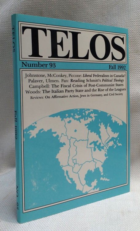 Telos: A Quarterly Journal of Critical Thought, Number 93, Fall 1992