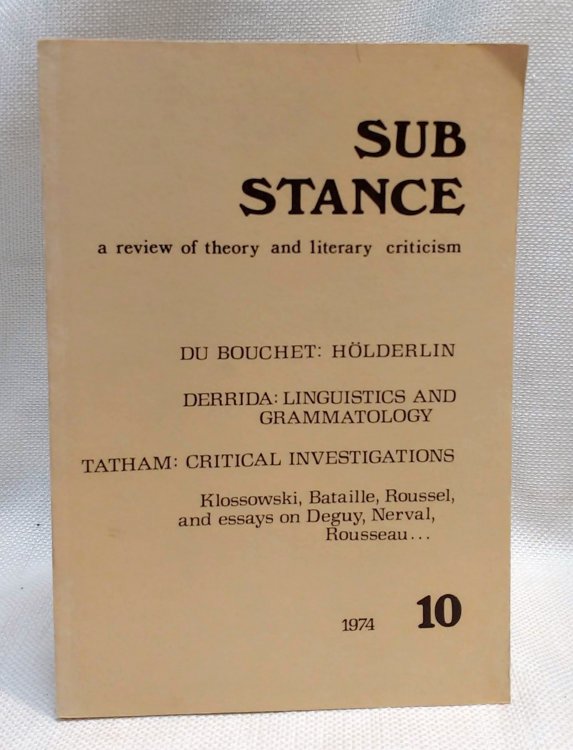 Sub-stance: A Review of Theory and Literary Criticism [Substance]