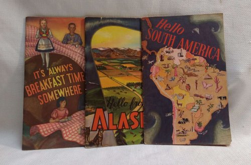Lot of Three National Dairy Council Pamphlets [Hello South America / Hello from Alaska / It's Always Breakfast Time Somewhere]