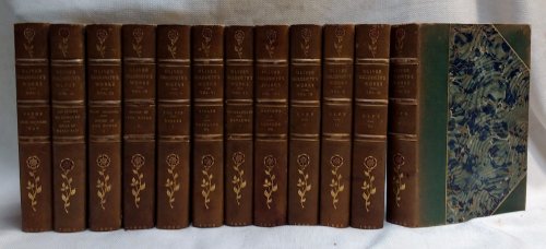 The Works of Oliver Goldsmith [Library Edition in 12 volumes 3/4 green morocco binding)