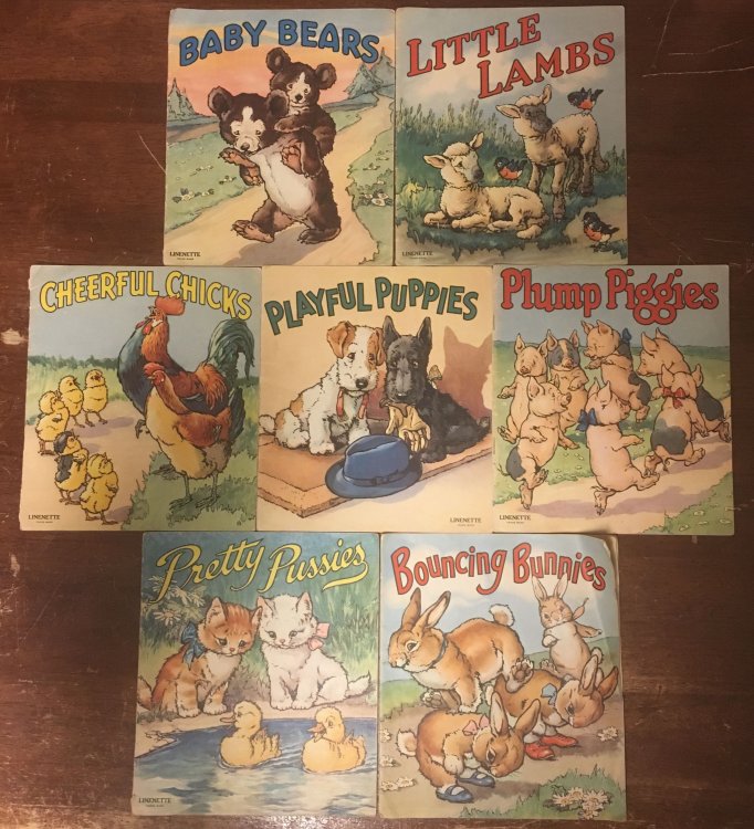 Baby Bears; Little Lambs; Cheerful Chicks; Playful Puppies; Plumb Piggies; Pretty Pussies; Bouncing Bunnies