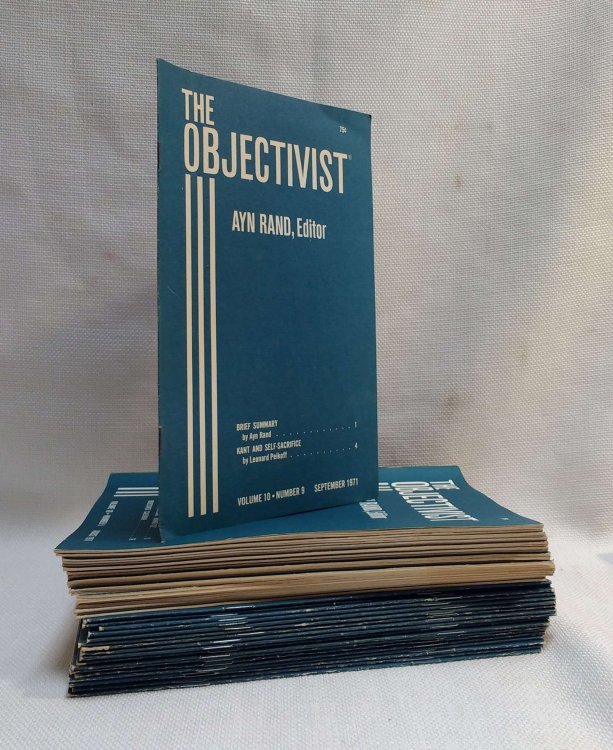 The Objectivist Vol. 7, no. 3 - Vol. 10, no. 9 (March 1968 - September 1971) [Lot of 42 consecutive issues]