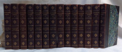 THE WORKS OF HENRY WADSWORTH LONGFELLOW - Standard Library Edition in 14 volumes, 3/4 leather