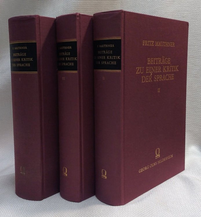 Beitrage zu einer Kritik der Sprache (3 volumes complete)