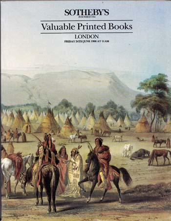 Valuable Printed Books including The Property of a European Nobleman [&] The Property of the late Frederico M. Vogelius, and other owners (Catalogue of Auction 24 th June 1988)