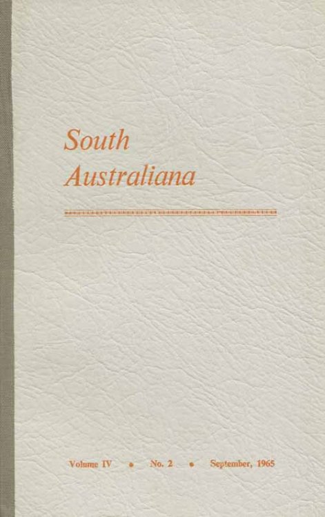 South Australiana Volume IV No. 2 September, 1965