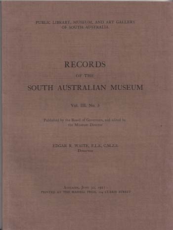 Records of the South Australian Museum Volume III No 3