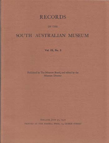 Records of the South Australian Museum Volume IX No 3 (1950)