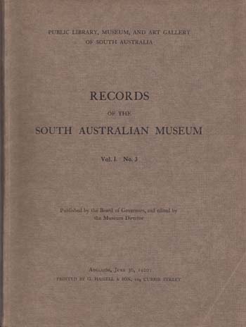 Records Of The South Australian Museum Volume 1 No. 3