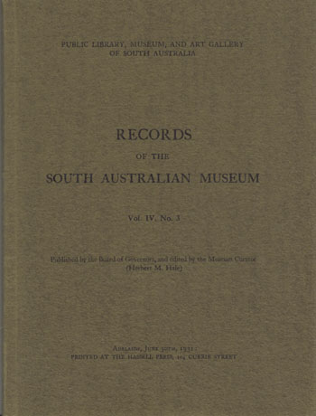 Records of the South Australian Museum Volume IV No 3, June 30th, 1931