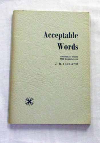 Acceptable Words [gathered from the reading of J.B. Cleland] (Signed by Author)