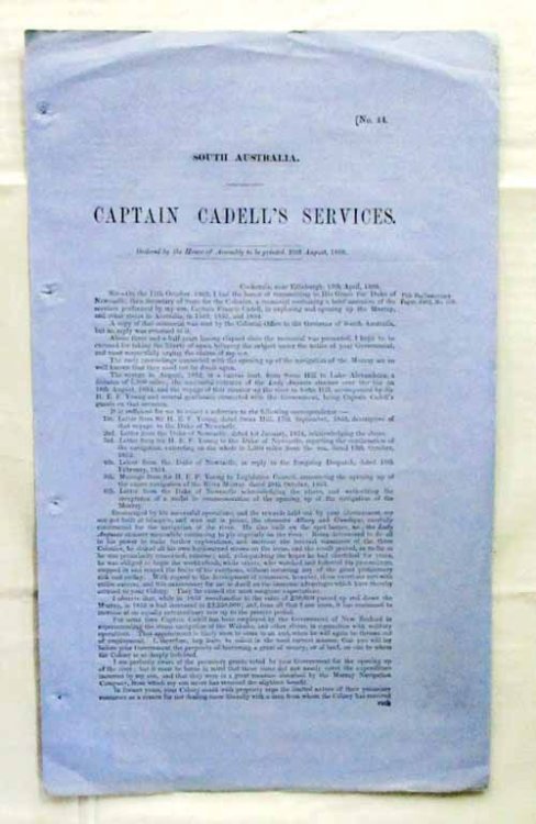 Captain Cadell's Services