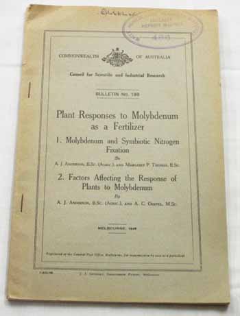 Plant Responses to Molybdenum as a Fertilizer [1. Molybdenum and Symbiotic Nitrogen Fixation & 2. Factors Affecting the Response of Plants to Molybdenum]