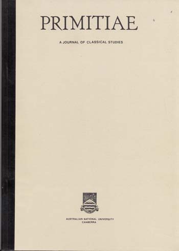 Primitiae A Journal of Classical Studies