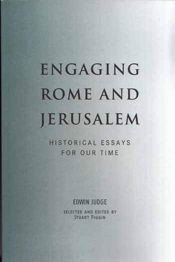 Engaging Rome and Jerusalem. Historical Essays for our Time