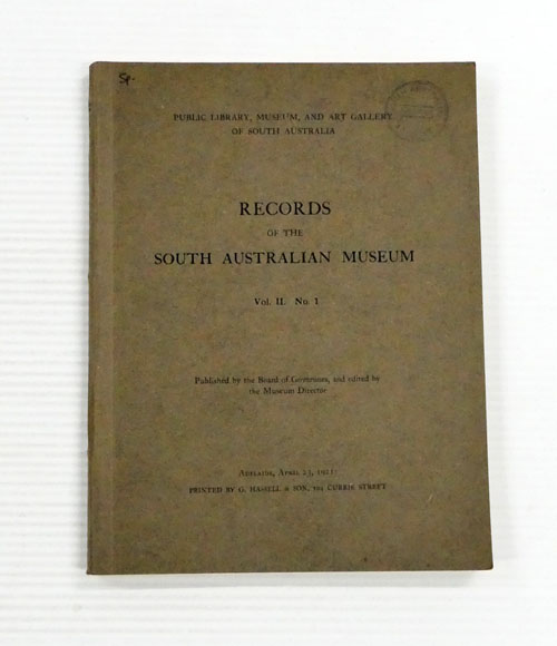 Catalogue of The Fishes of South Australia (contained in Records of the South Australian Museum Vol II. No. I) and Supplement to the Fishes of South Australia (contained in Vol III No 3 1927) 2 Volumes