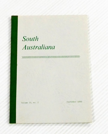 South Australiana Volume 19, No 2 September 1980